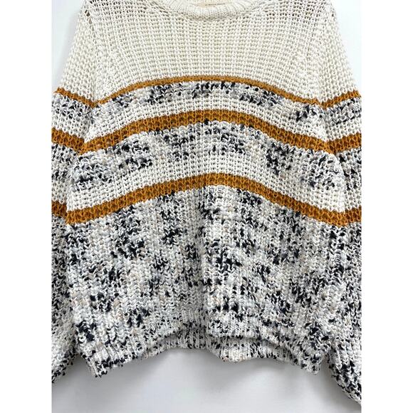 Sezane Clement Jumper Sweater Chunky Textured Knit Balloon Sleeves Stripe - Med - Picture 8 of 12